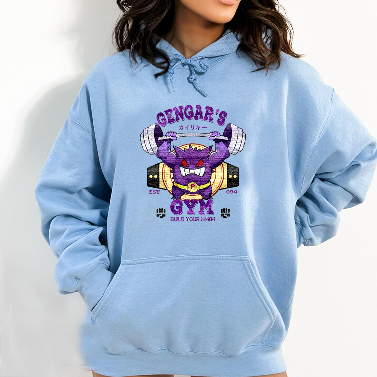 Gengar's GYM Anime-Themed Embroidered T-Shirt,Crewneck,Hoodie-Trendy Versatile and a Thoughtful Gift for Friends