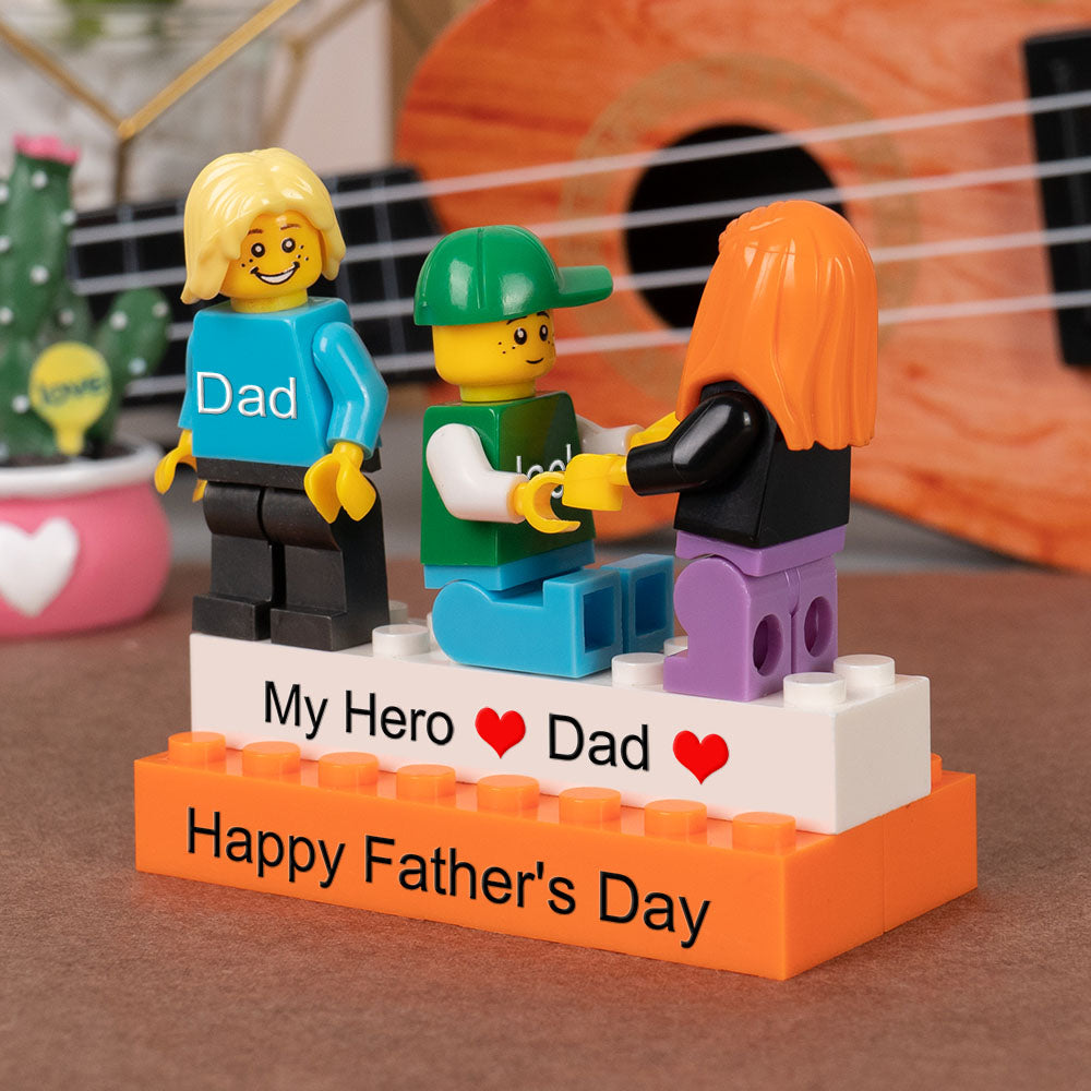 Personalised Minifigures With Kids Name For Dad Father's Day Gift