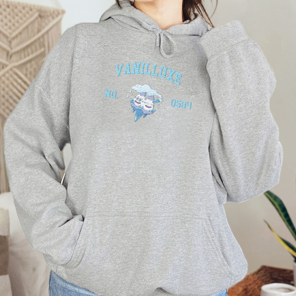 Vanilluxe Adorable Anime-Themed Embroidered T-Shirt,Crewneck,Hoodie-Trendy Versatile and a Thoughtful Gift for Friends