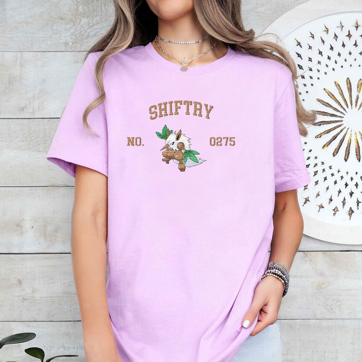 Shiftry Adorable Anime-Themed Embroidered T-Shirt,Crewneck,Hoodie-Trendy Versatile and a Thoughtful Gift for Friends