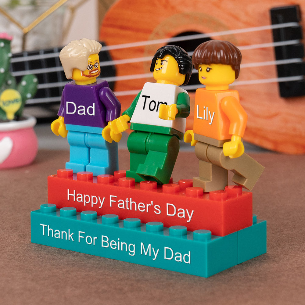 Personalised Minifigures With Kids Name For Dad Father's Day Gift